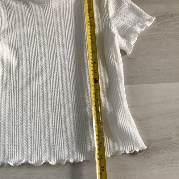 Altar'd State White Cream Waffle Top‎ mock neck - Picture 5 of 8